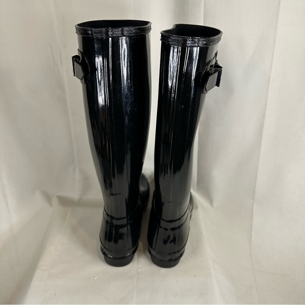 HUNTER Women’s Size 9 Boots Original Tall Waterproof Black Rain Buckle Black - Picture 6 of 16